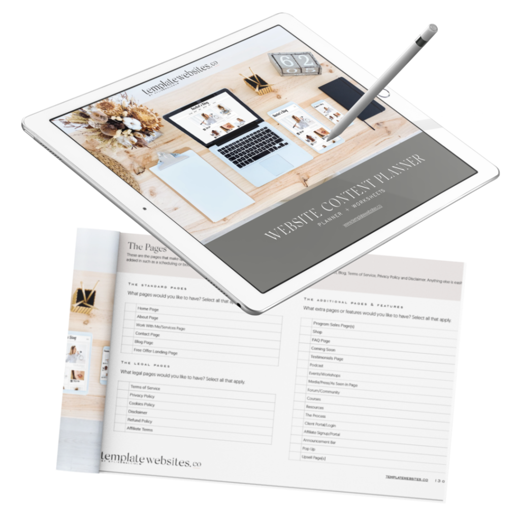 Free 19 Page Website Content Planner • Template Websites co